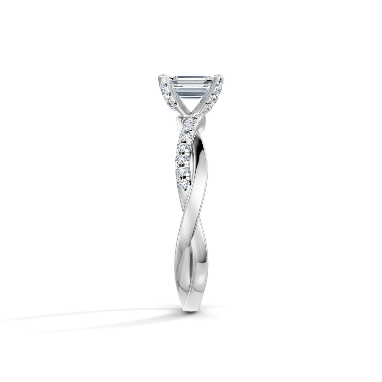 Emerald Cut Eternal Solitaire Engagement Ring