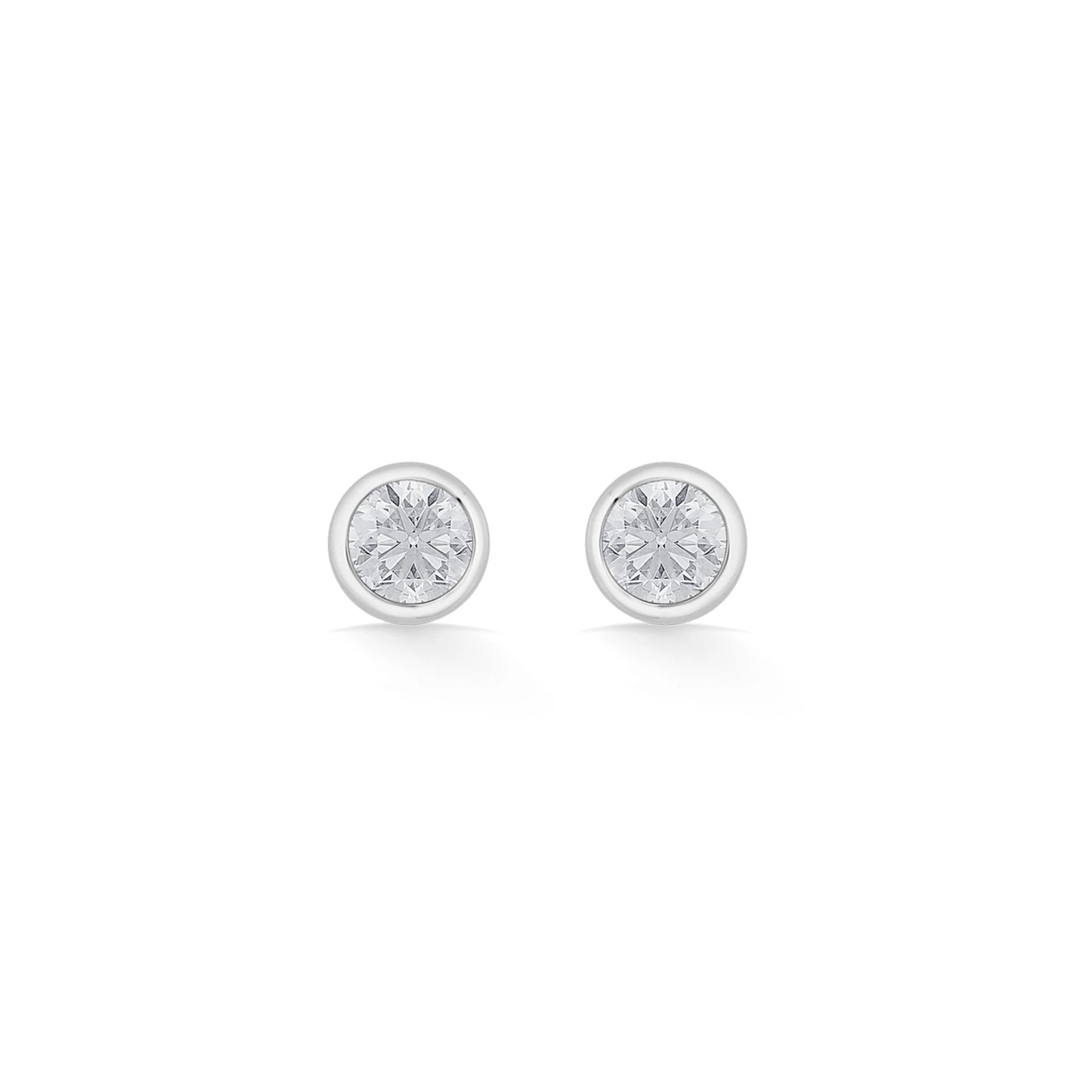 Solitaire Eternal Glow Bezel Diamond Studs - Zen Diamond India