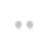 Solitaire Eternal Glow Bezel Diamond Studs - Zen Diamond India