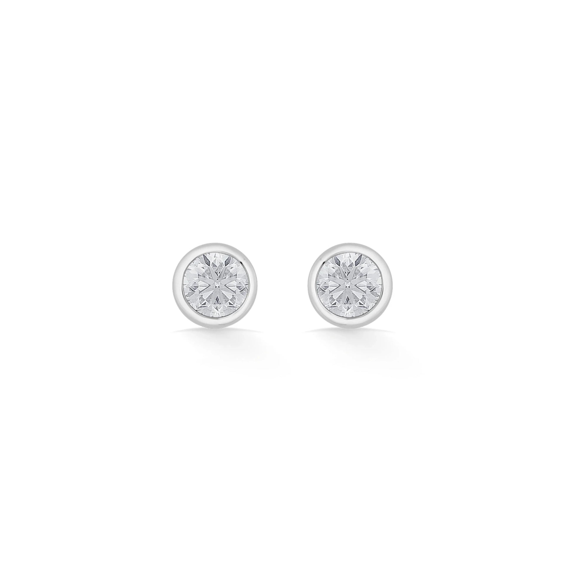 Solitaire Eternal Glow Bezel Diamond Studs - Zen Diamond India