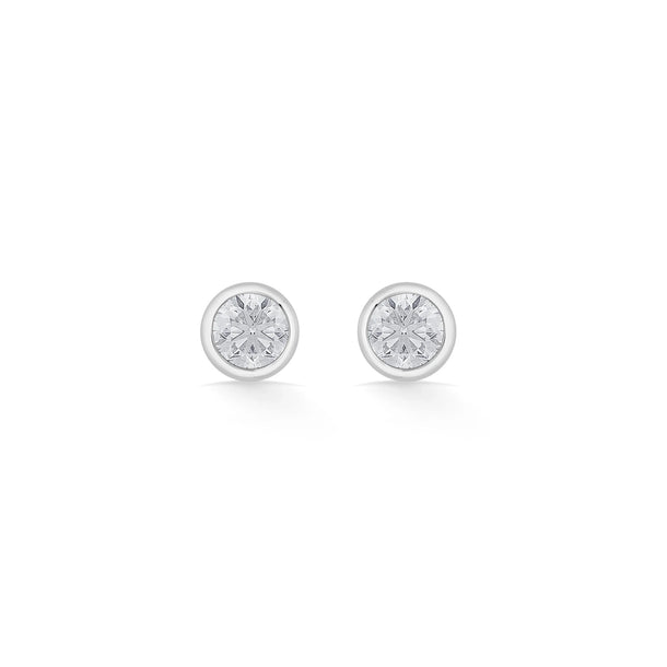 Solitaire Eternal Glow Bezel Diamond Studs - Zen Diamond India