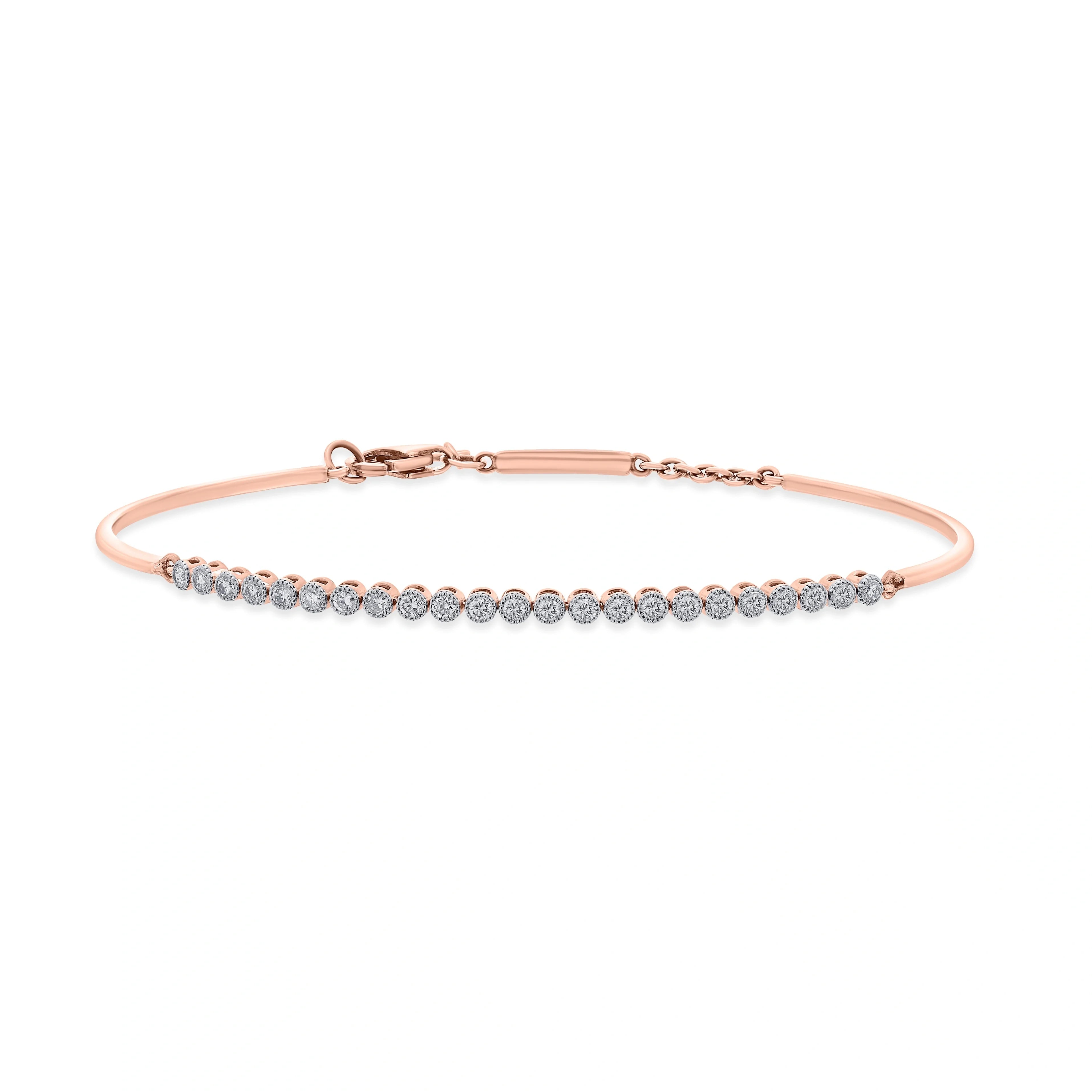 Sleek Diamond Arc Bracelet