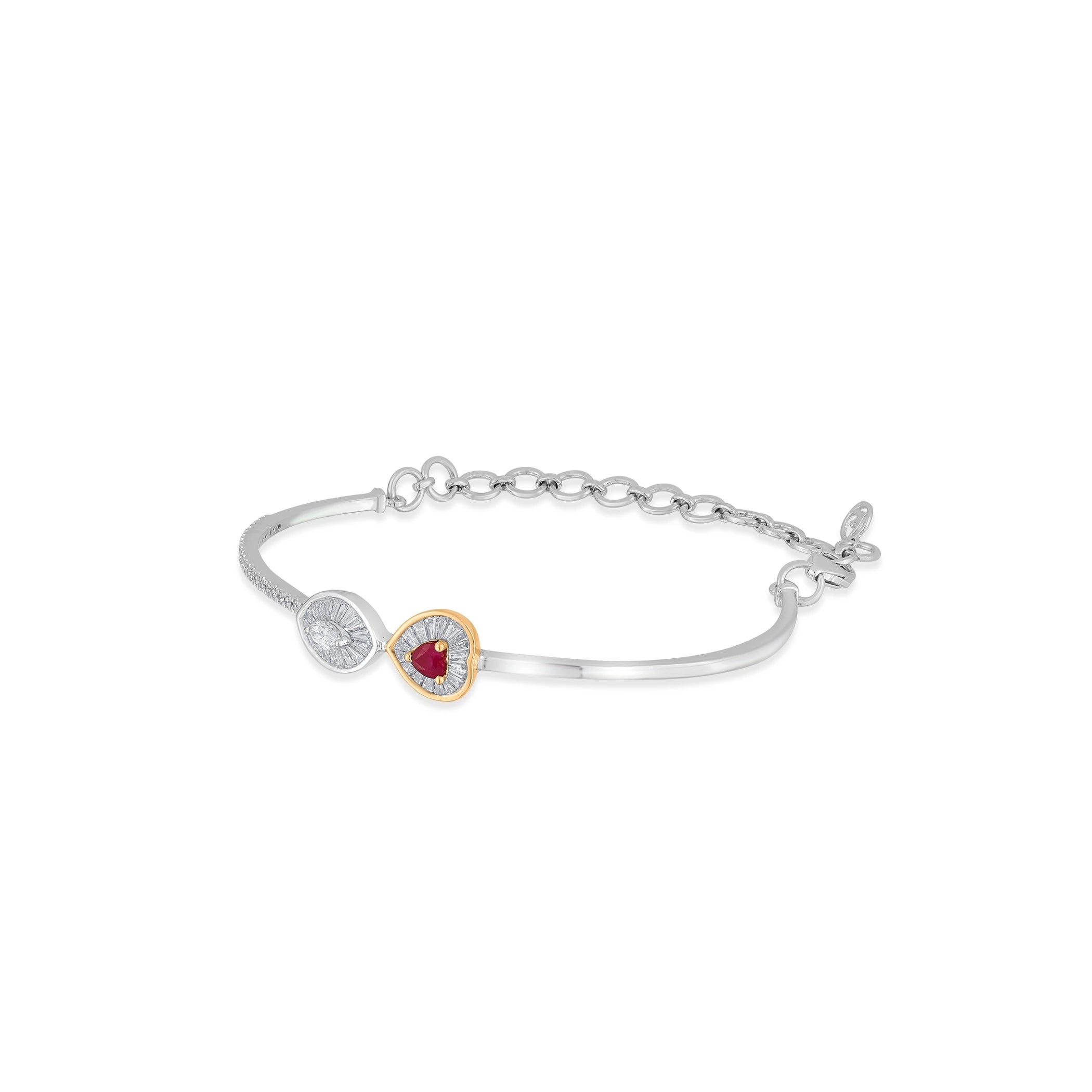 Crimson Glint Iris Cuff Bracelet - Zen Diamond India