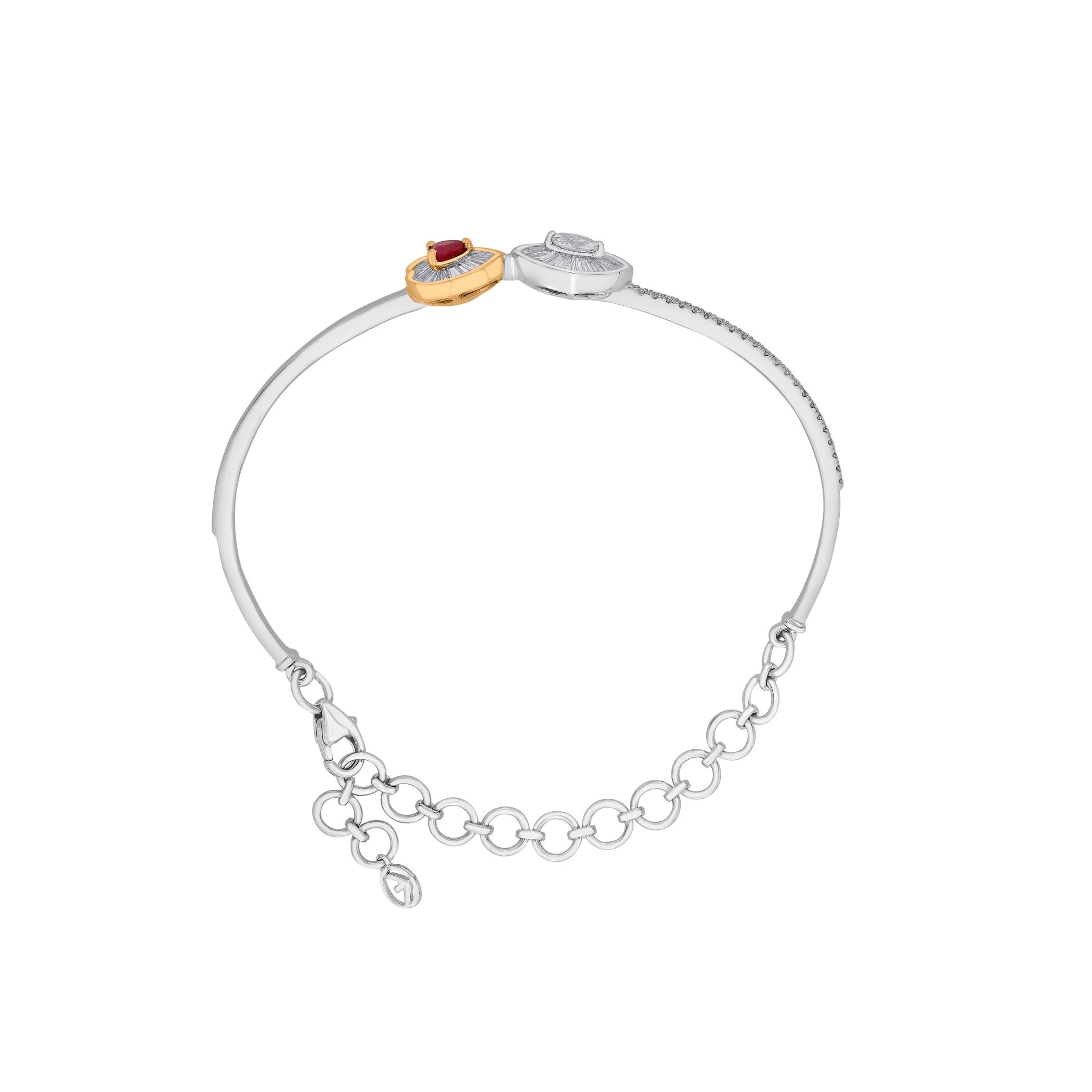 Crimson Glint Iris Cuff Bracelet - Zen Diamond India