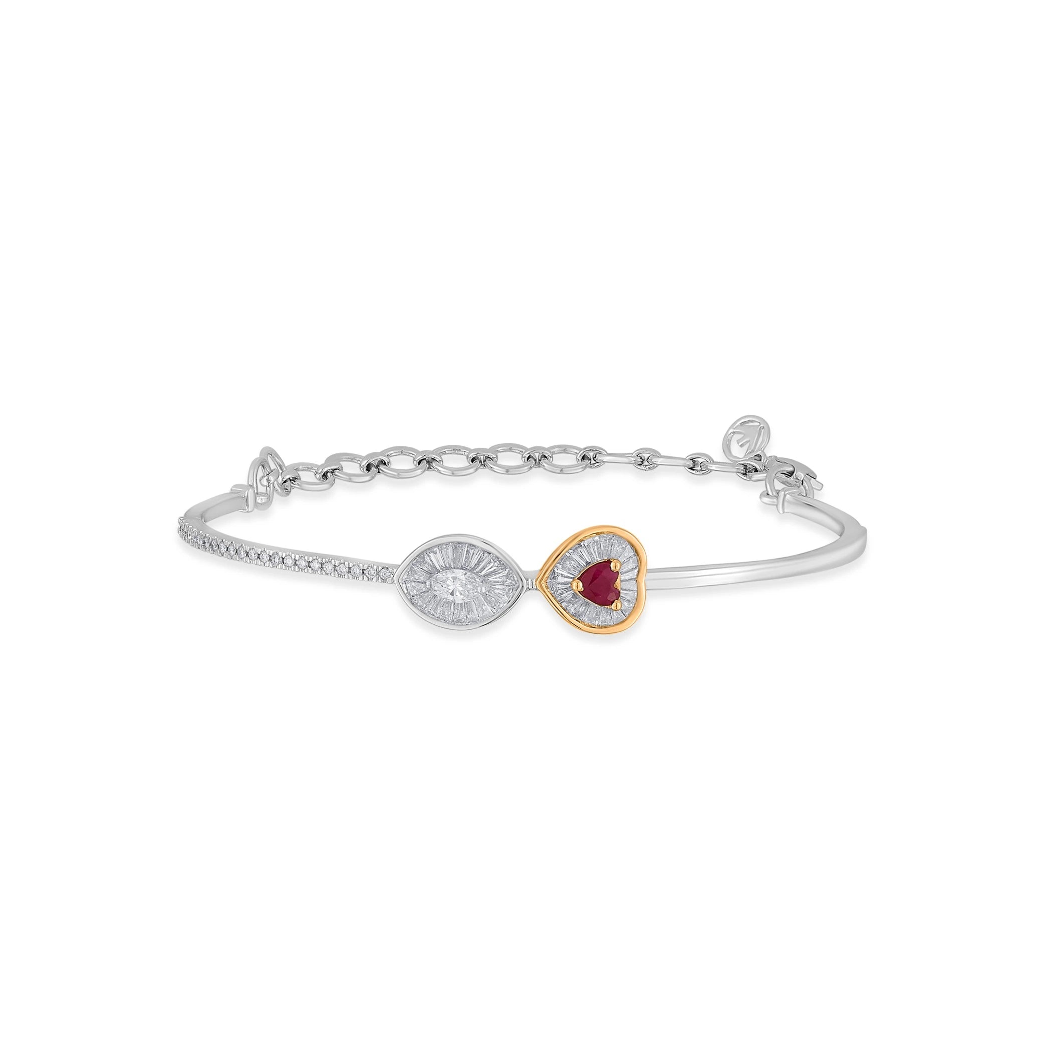 Crimson Glint Iris Cuff Bracelet - Zen Diamond India