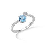 Color Pop Twist and Dazzle Ring in Blue Topaz