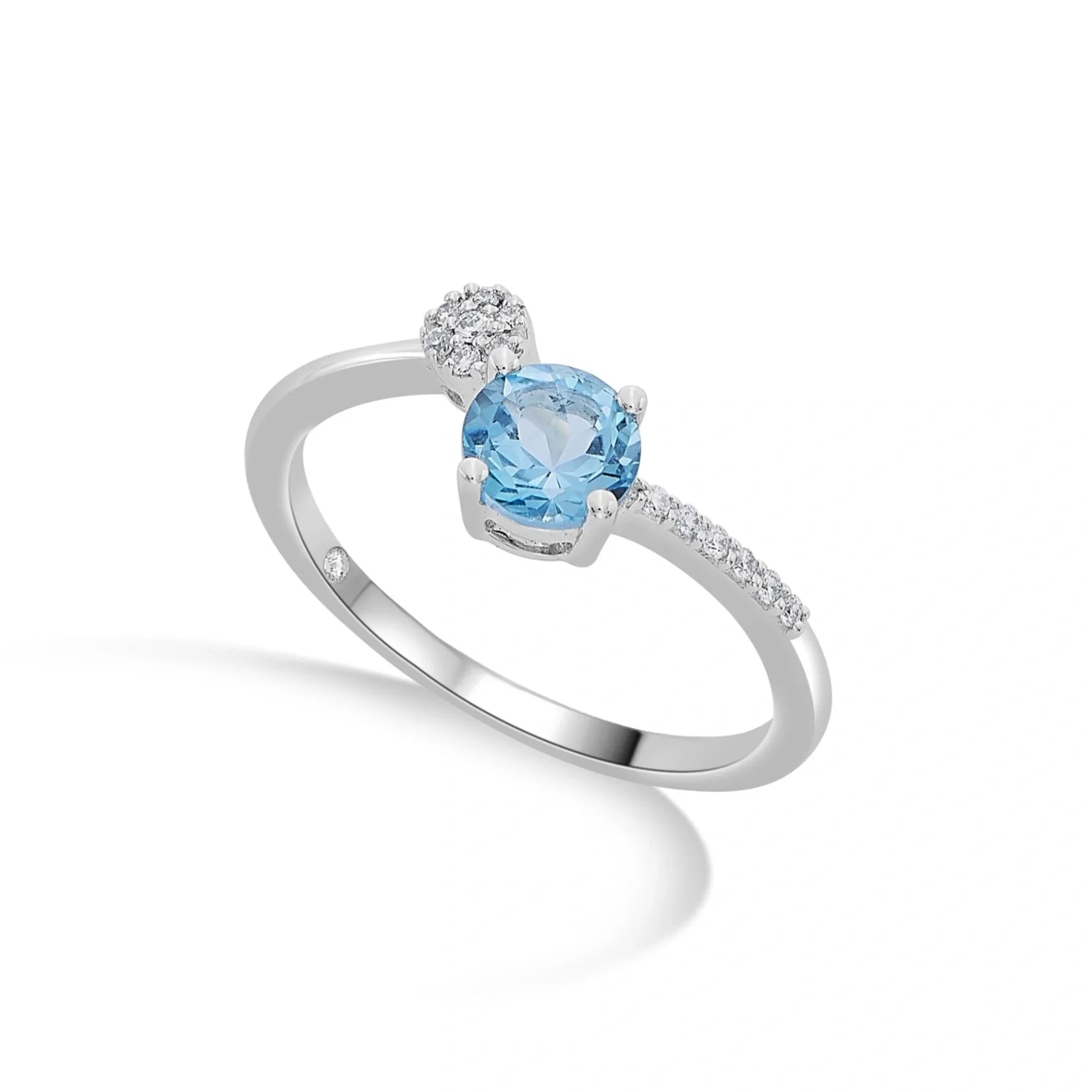 Color Pop Twist and Dazzle Ring in Blue Topaz - Zen Diamond India