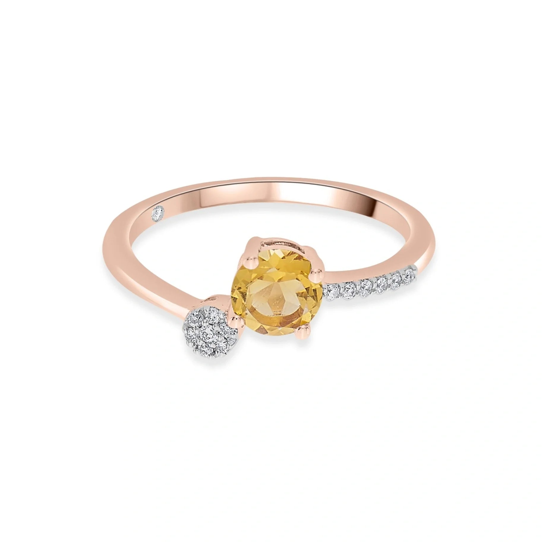 Color Pop Twist and Dazzle Ring in Citrine - Zen Diamond India