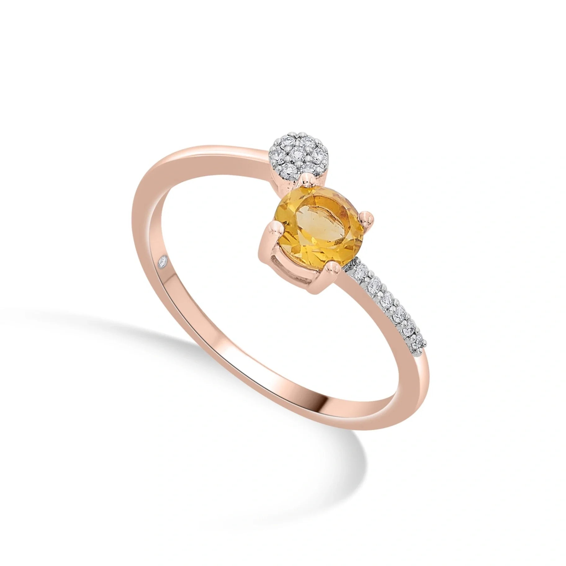 Color Pop Twist and Dazzle Ring in Citrine - Zen Diamond India