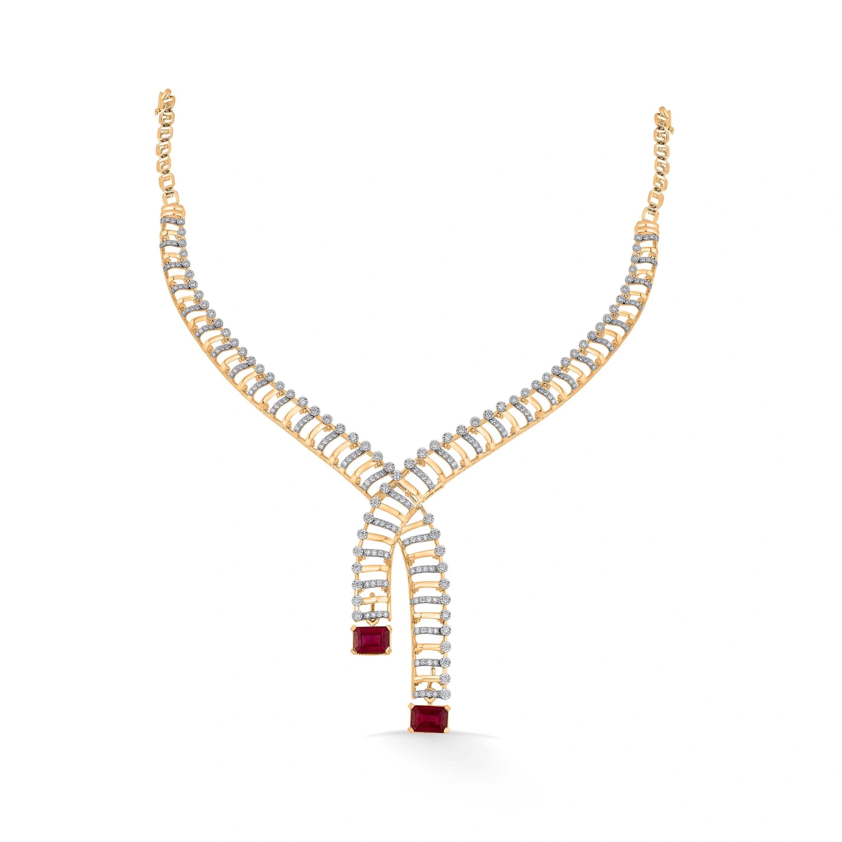 Heirloom Crimson Cascade Luxe Choker - Zen Diamond India