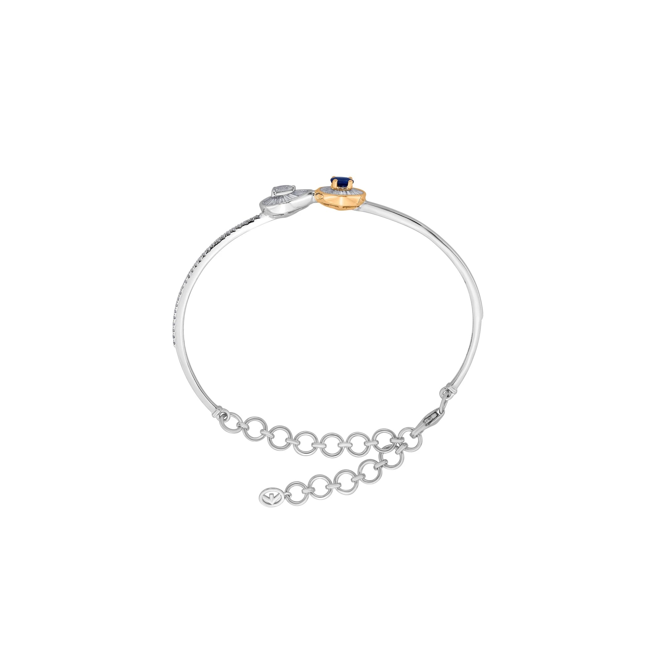 Midnight Bloom Iris Cuff Bracelet - Zen Diamond India