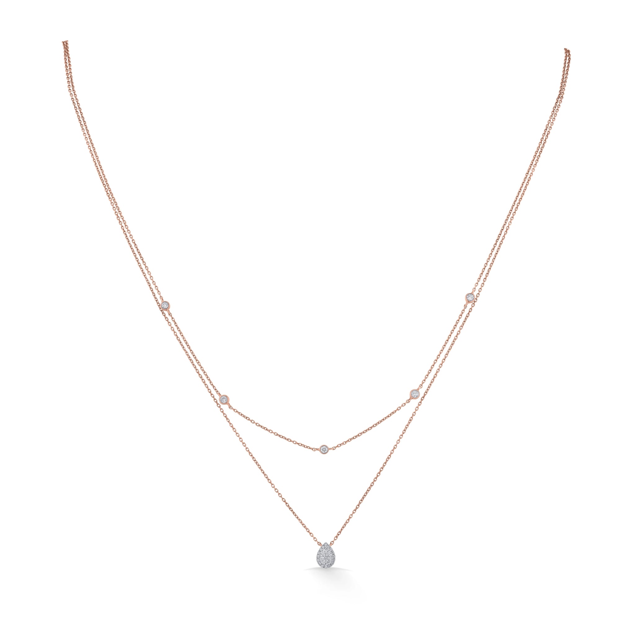 Deck Up Dual Layer Drop Necklace - Zen Diamond India