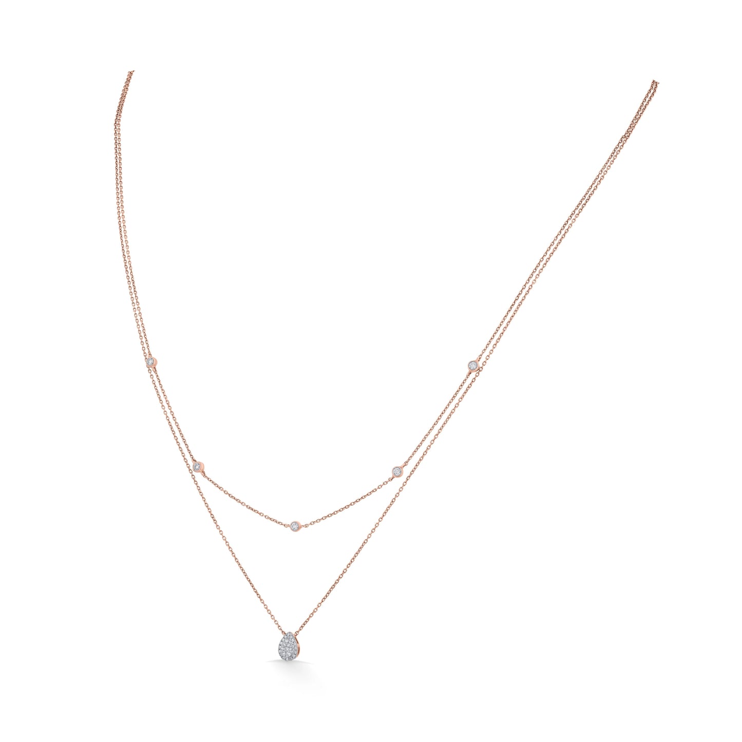 Deck Up Dual Layer Drop Necklace - Zen Diamond India