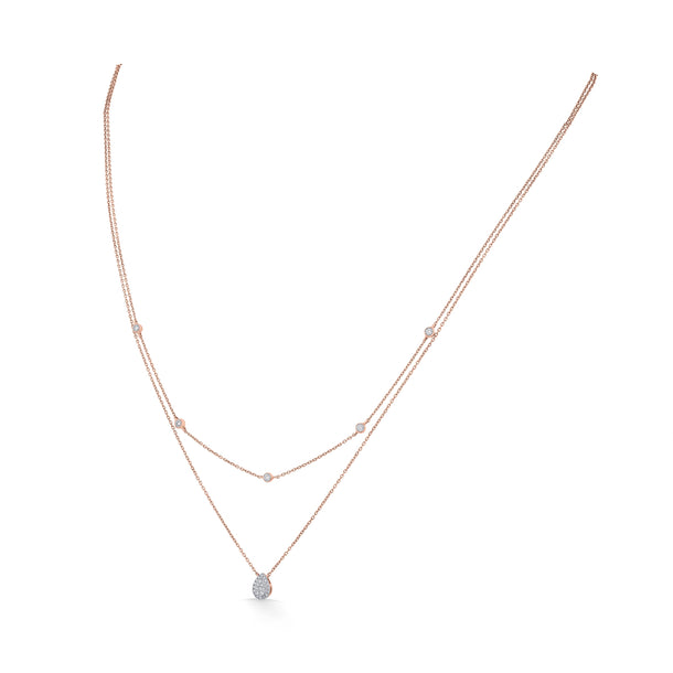 Deck Up Dual Layer Drop Necklace - Zen Diamond India