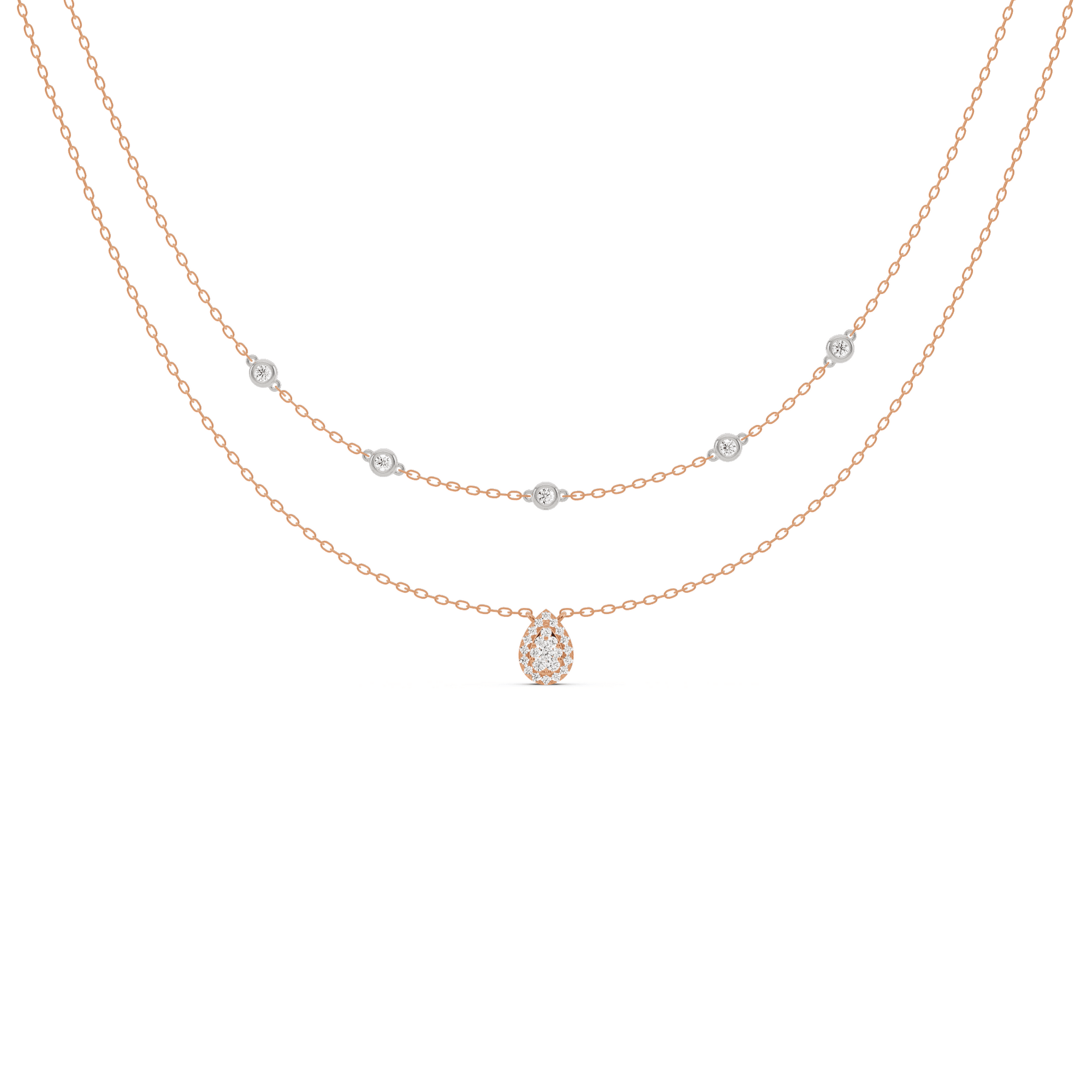 Deck Up Dual Layer Drop Necklace