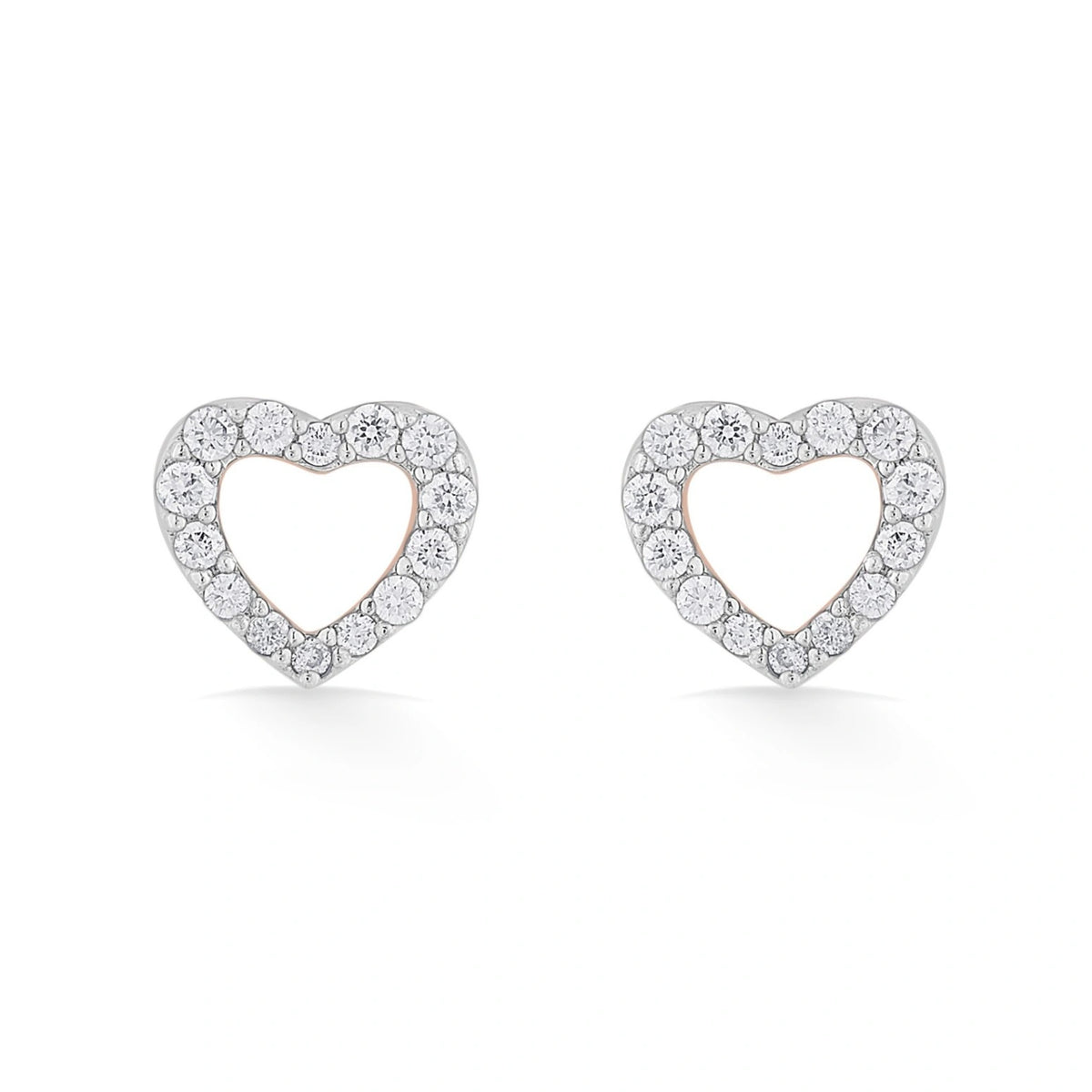 Love Knot Twinkling Heart Halo Studs - Zen Diamond India