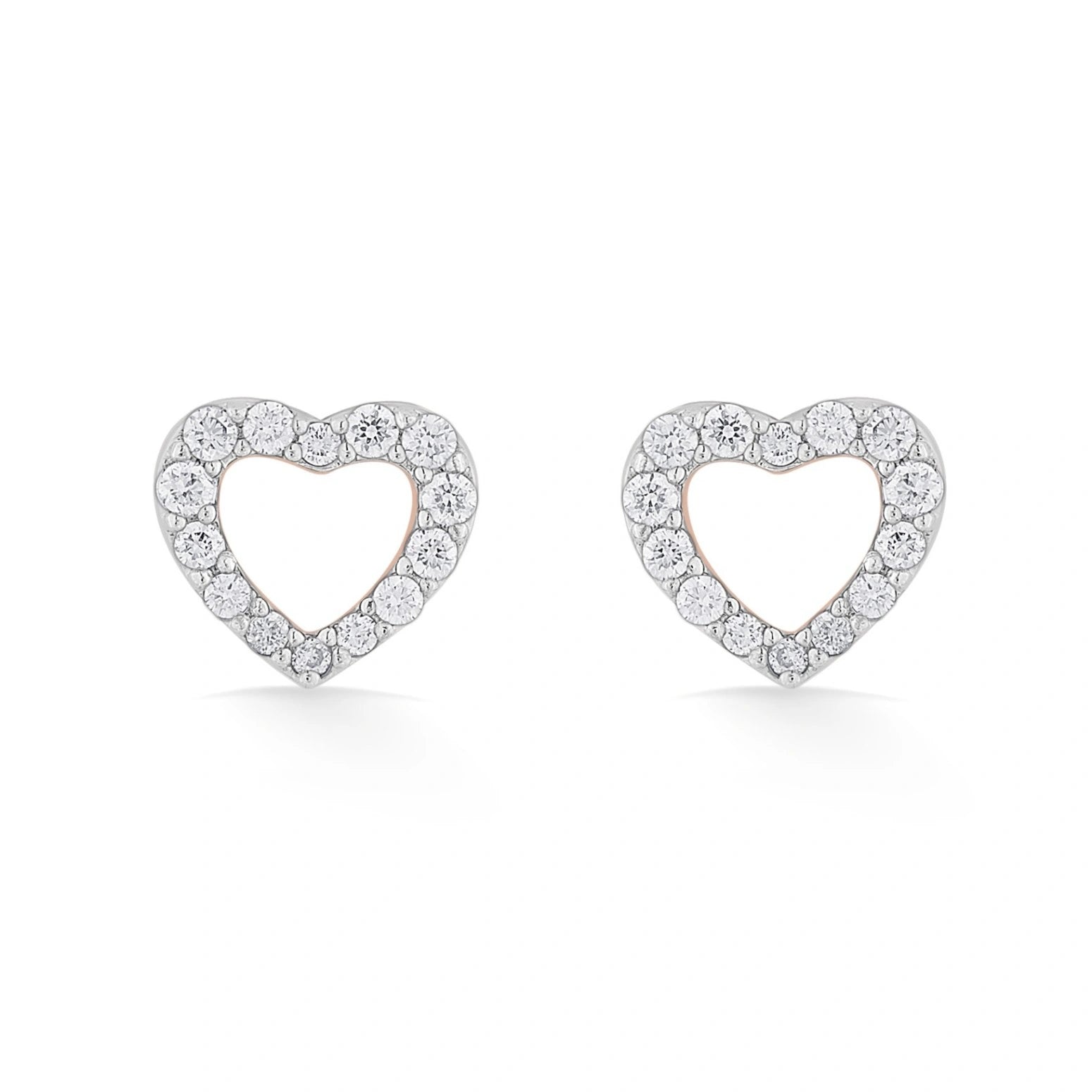 Love Knot Twinkling Heart Halo Studs - Zen Diamond India