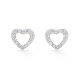 Love Knot Twinkling Heart Halo Studs - Zen Diamond India