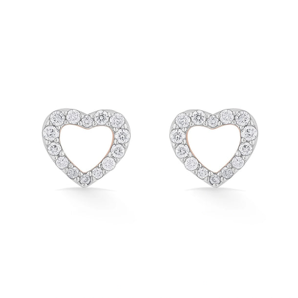 Love Knot Twinkling Heart Halo Studs - Zen Diamond India