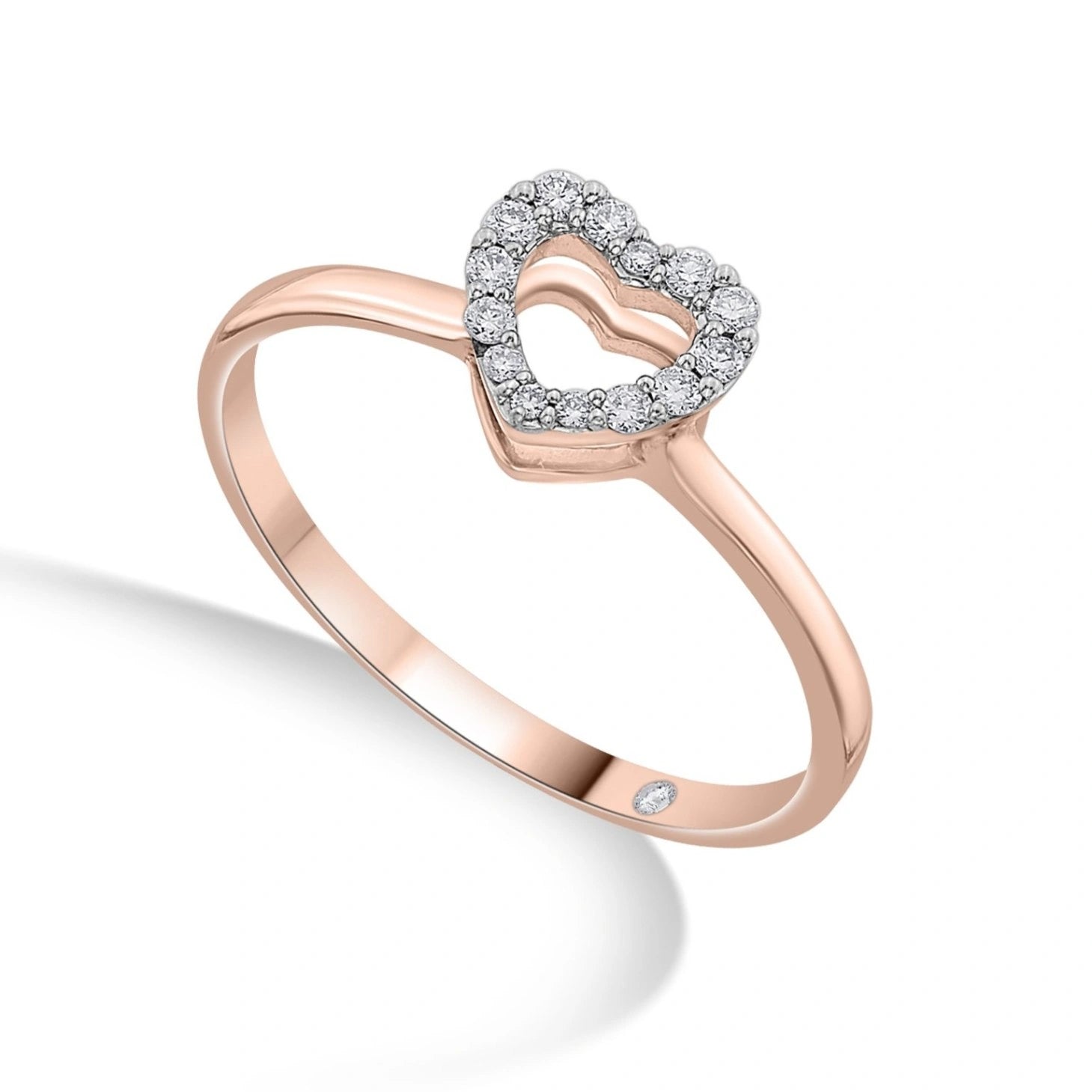 Love Knot Diamond Whisper Heart Ring