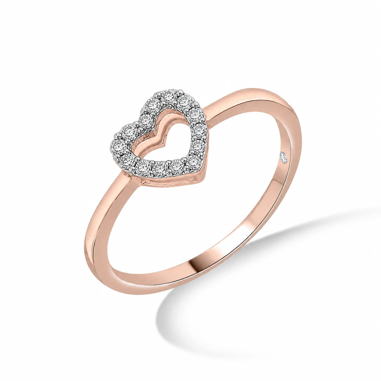 Love Knot Diamond Whisper Heart Ring