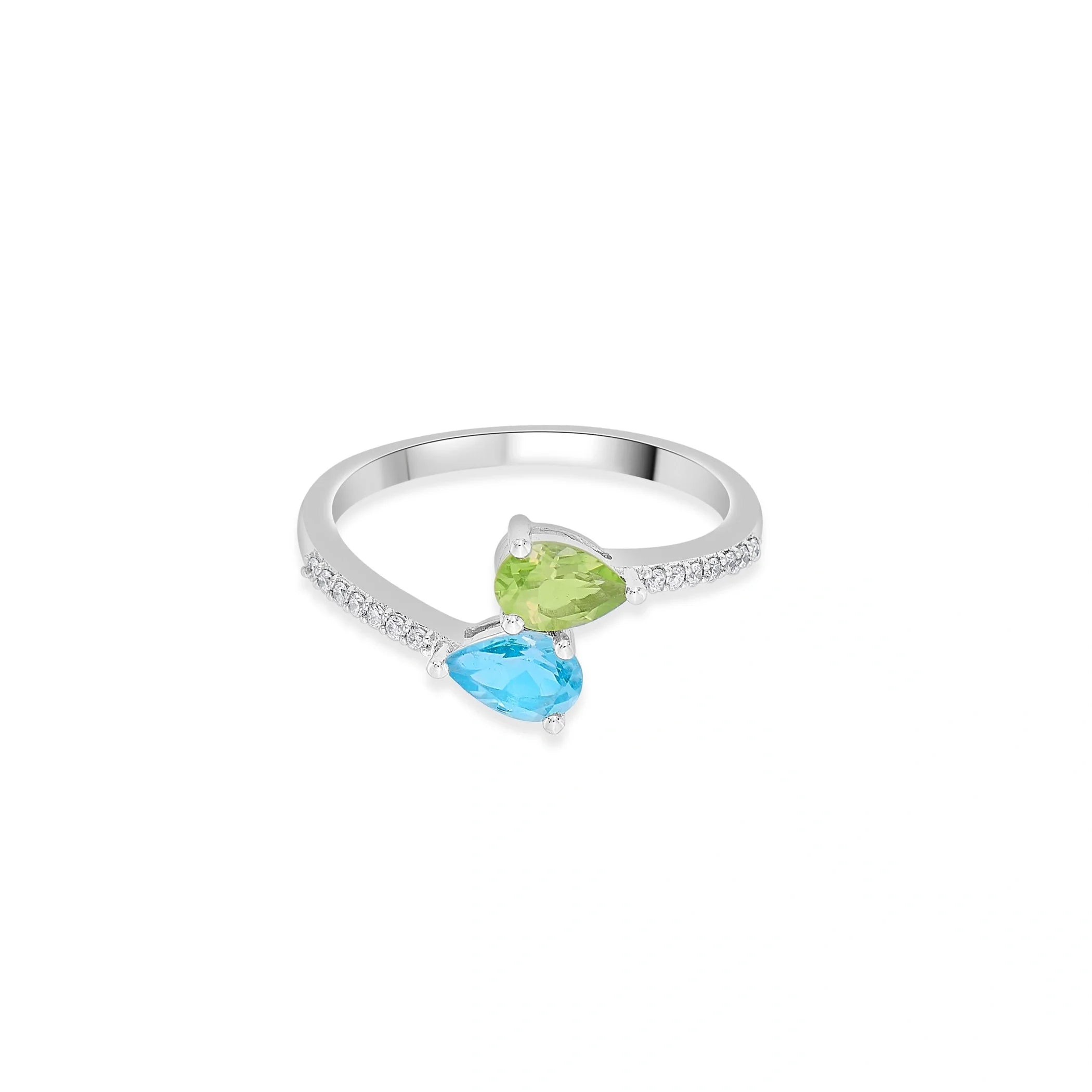 Color Pop Statement Spark Duo Ring - Zen Diamond India