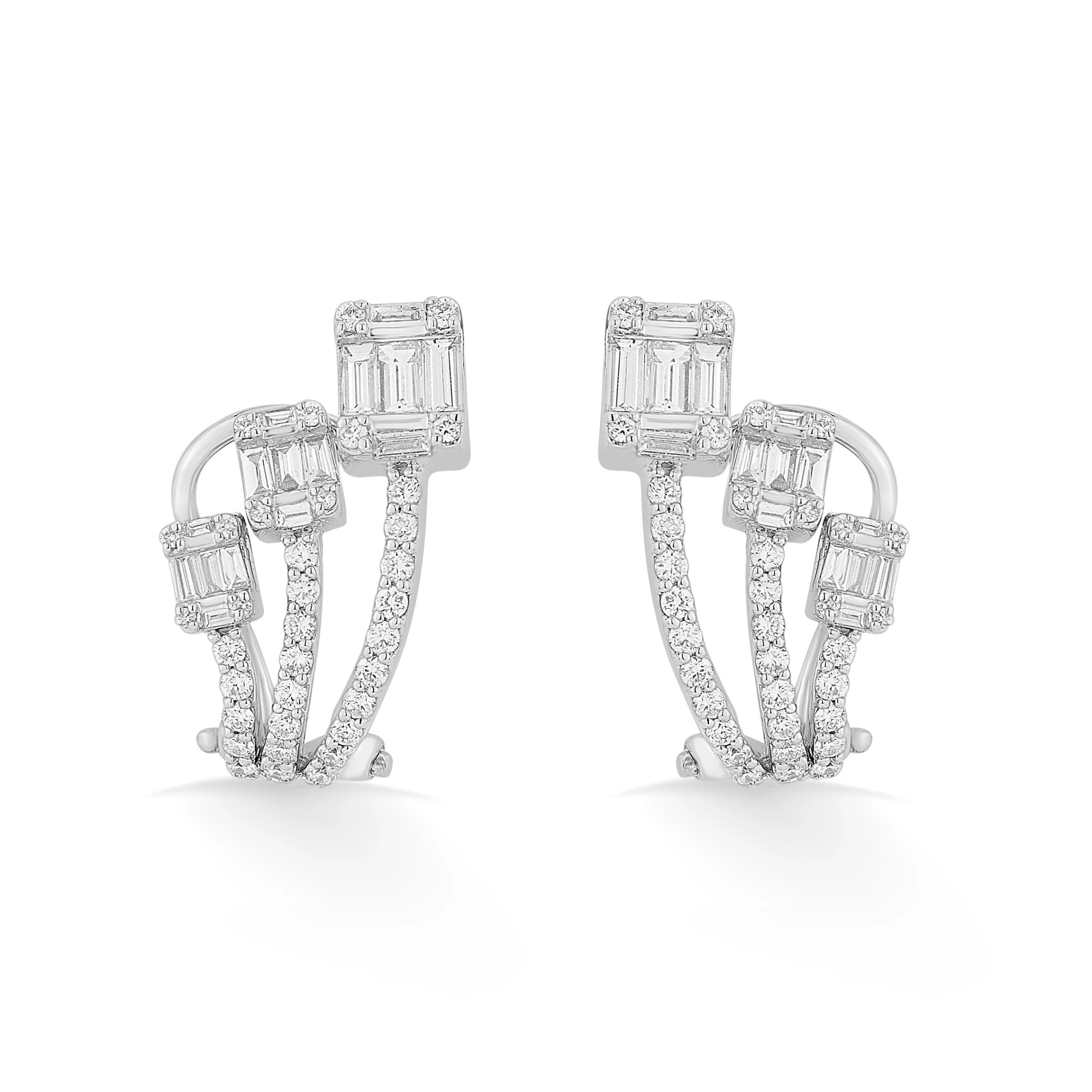 Enchante Shimmer Arc Elegance Earrings - Zen Diamond India