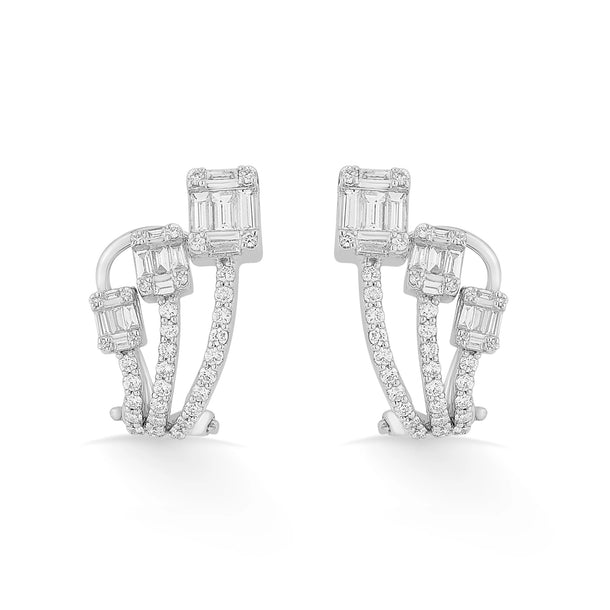 Enchante Shimmer Arc Elegance Earrings - Zen Diamond India