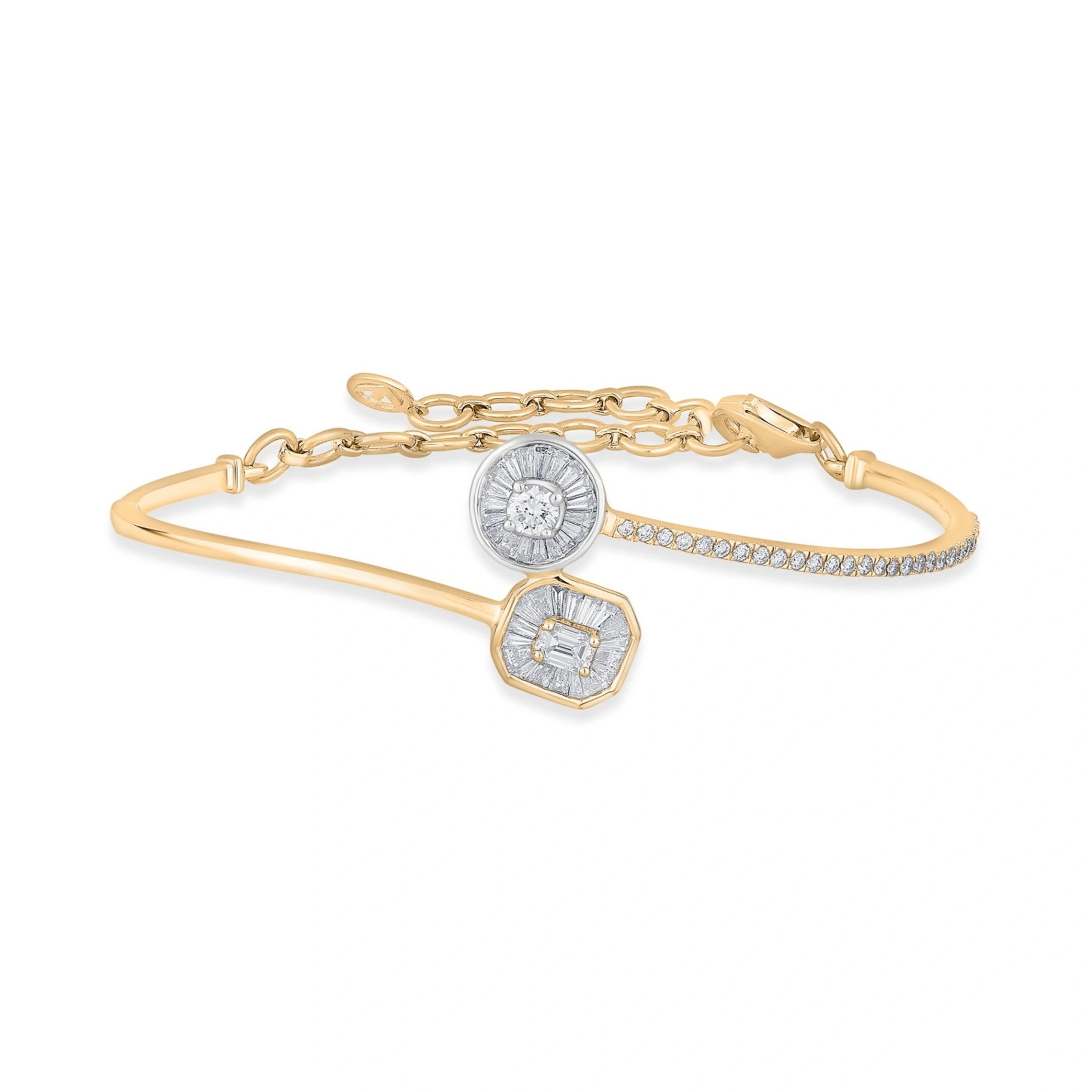 Iris Square & Round Pave Bracelet - Zen Diamond India