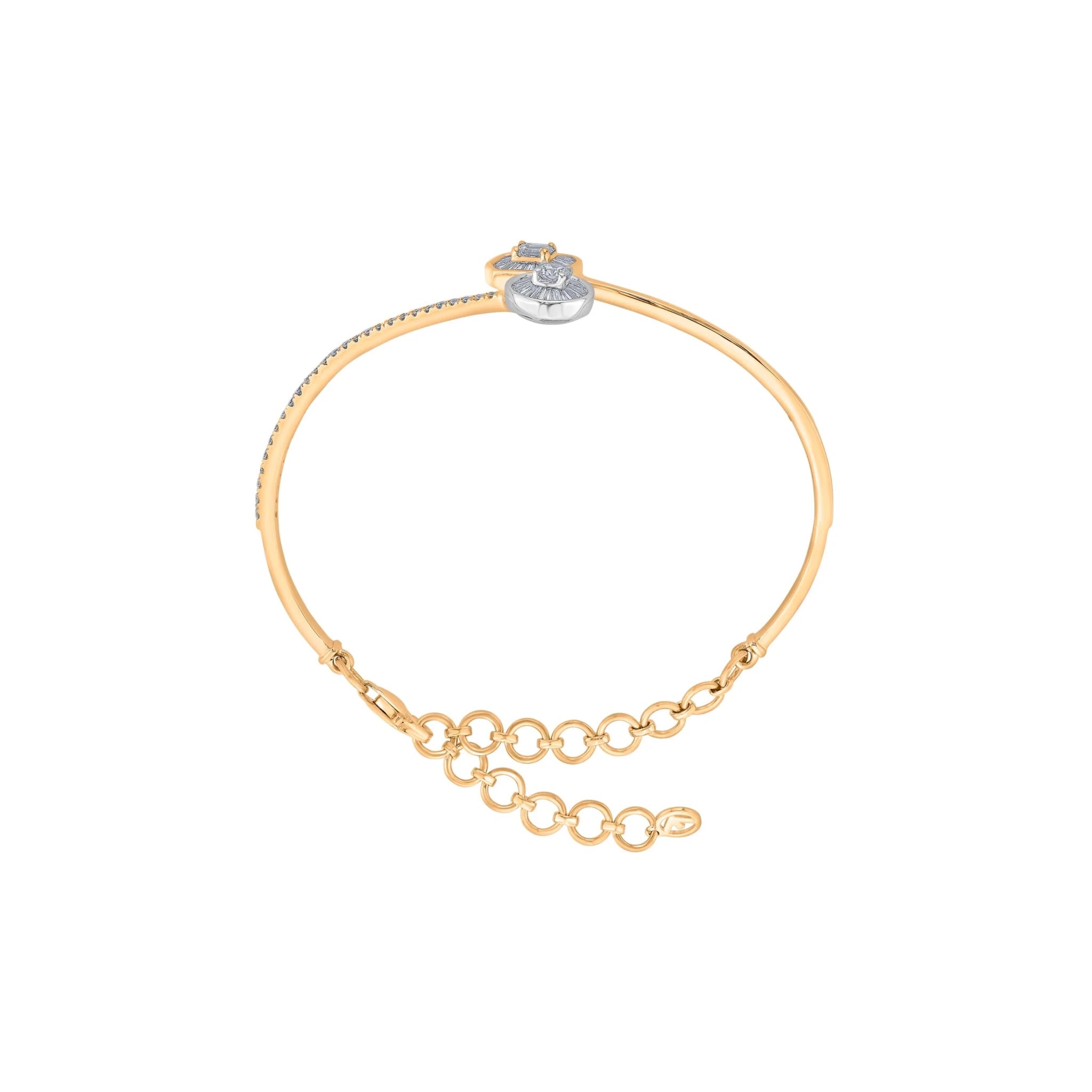 Square & Round Pave Duet Bracelet - Zen Diamond India
