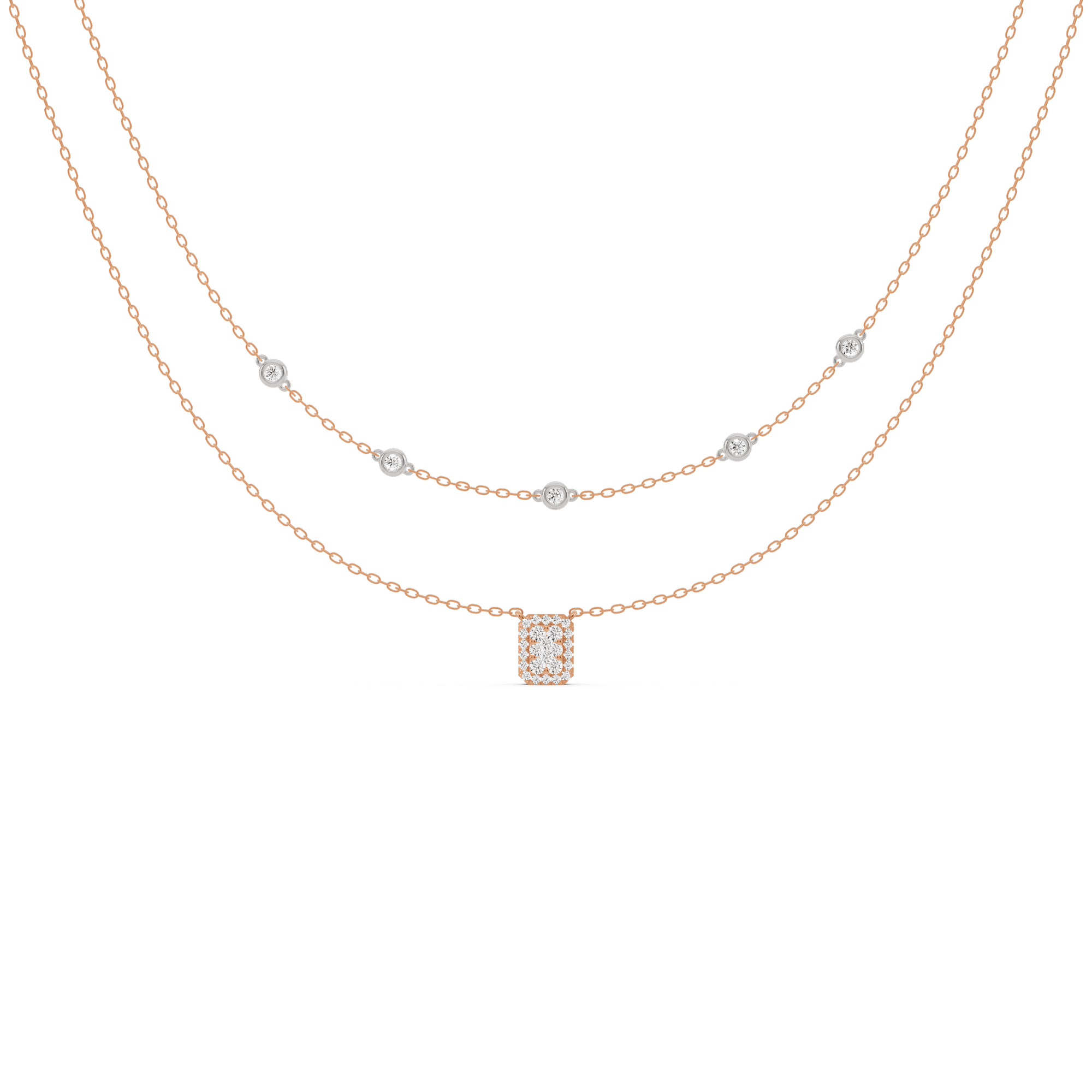 Deck Up Dual Layer Emerald Necklace