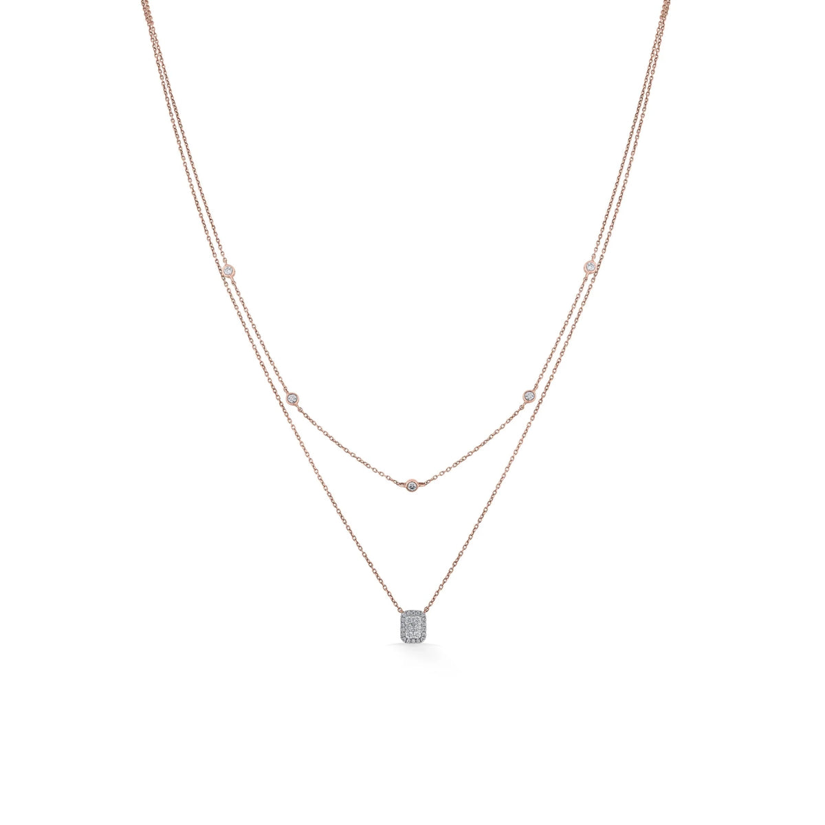 Deck Up Dual Layer Emerald Necklace - Zen Diamond India