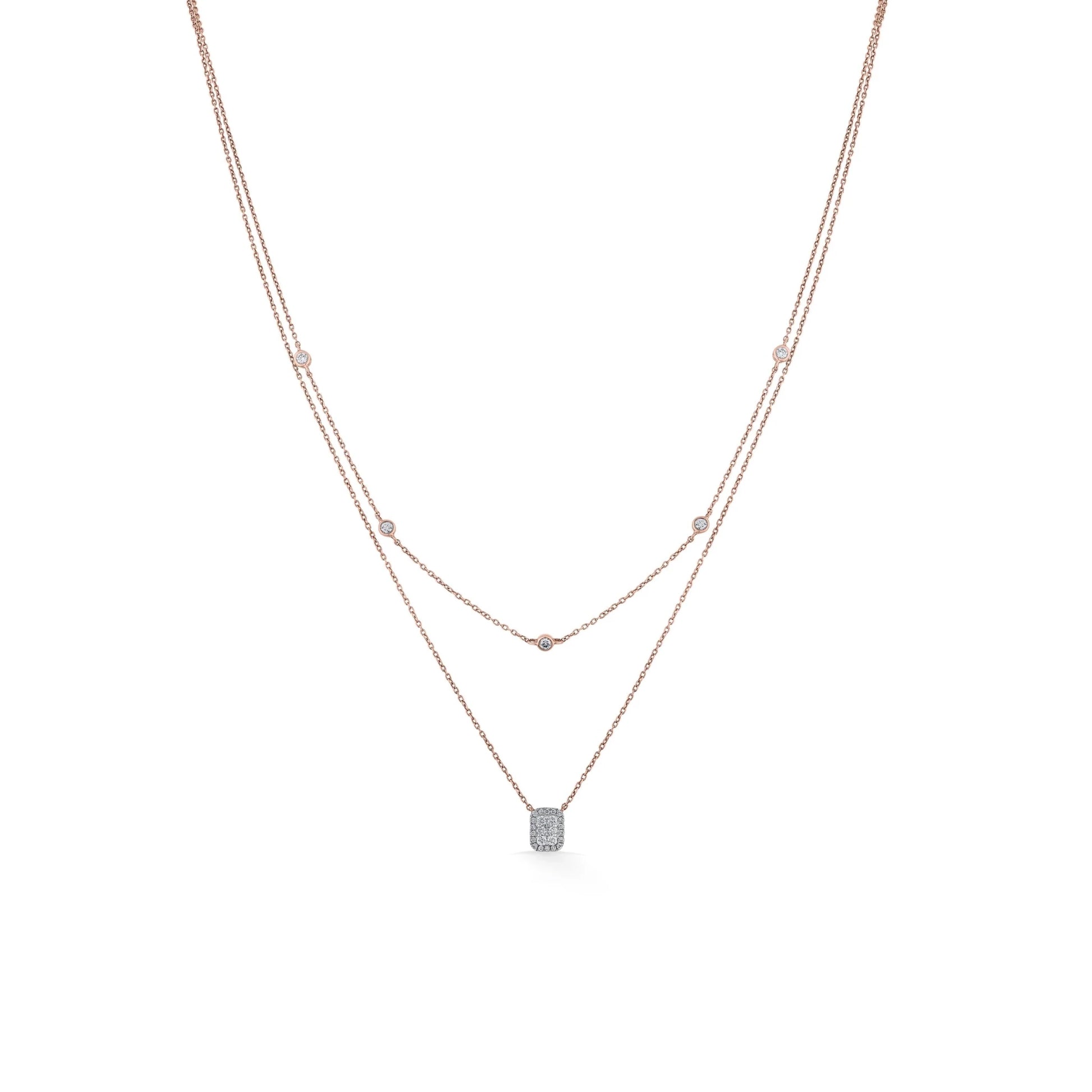 Deck Up Dual Layer Emerald Necklace - Zen Diamond India