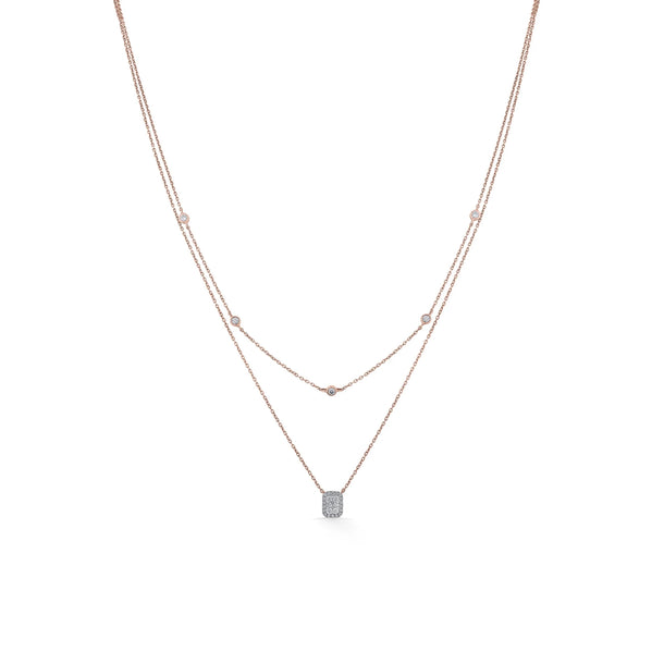 Deck Up Dual Layer Emerald Necklace - Zen Diamond India