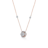 Rosé Bloom Diamond Halo Medallion Pendant - Zen Diamond India