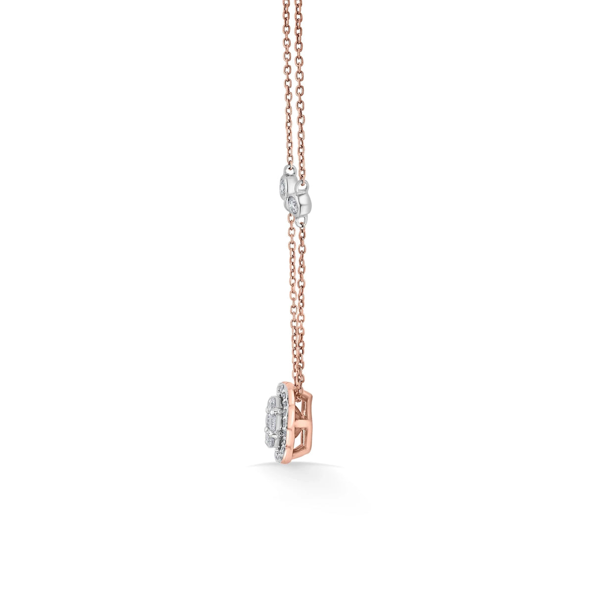 Rosé Bloom Diamond Halo Medallion Pendant - Zen Diamond India