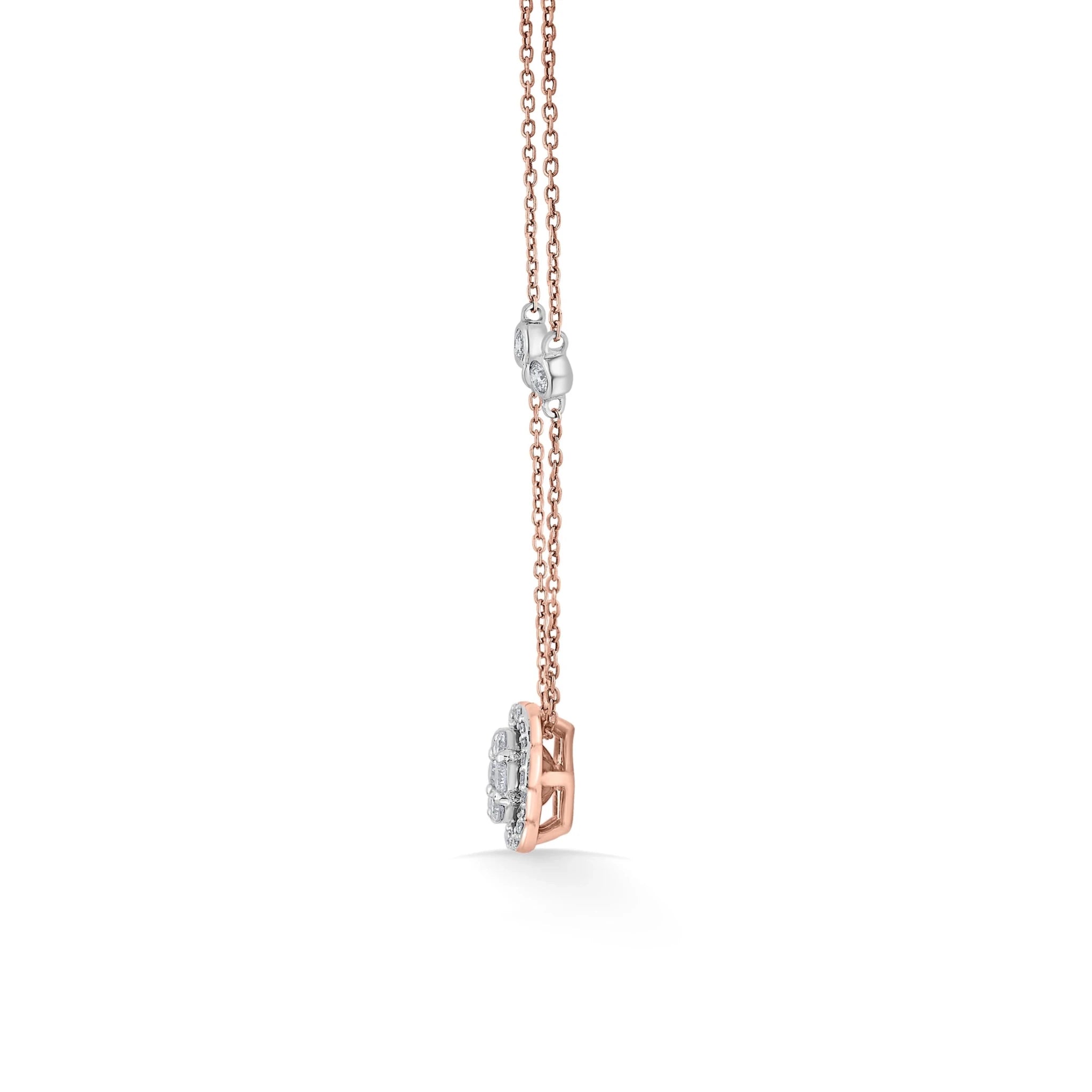 Rosé Bloom Diamond Halo Medallion Pendant - Zen Diamond India