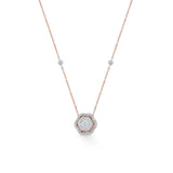 Rosé Bloom Diamond Halo Medallion Pendant - Zen Diamond India