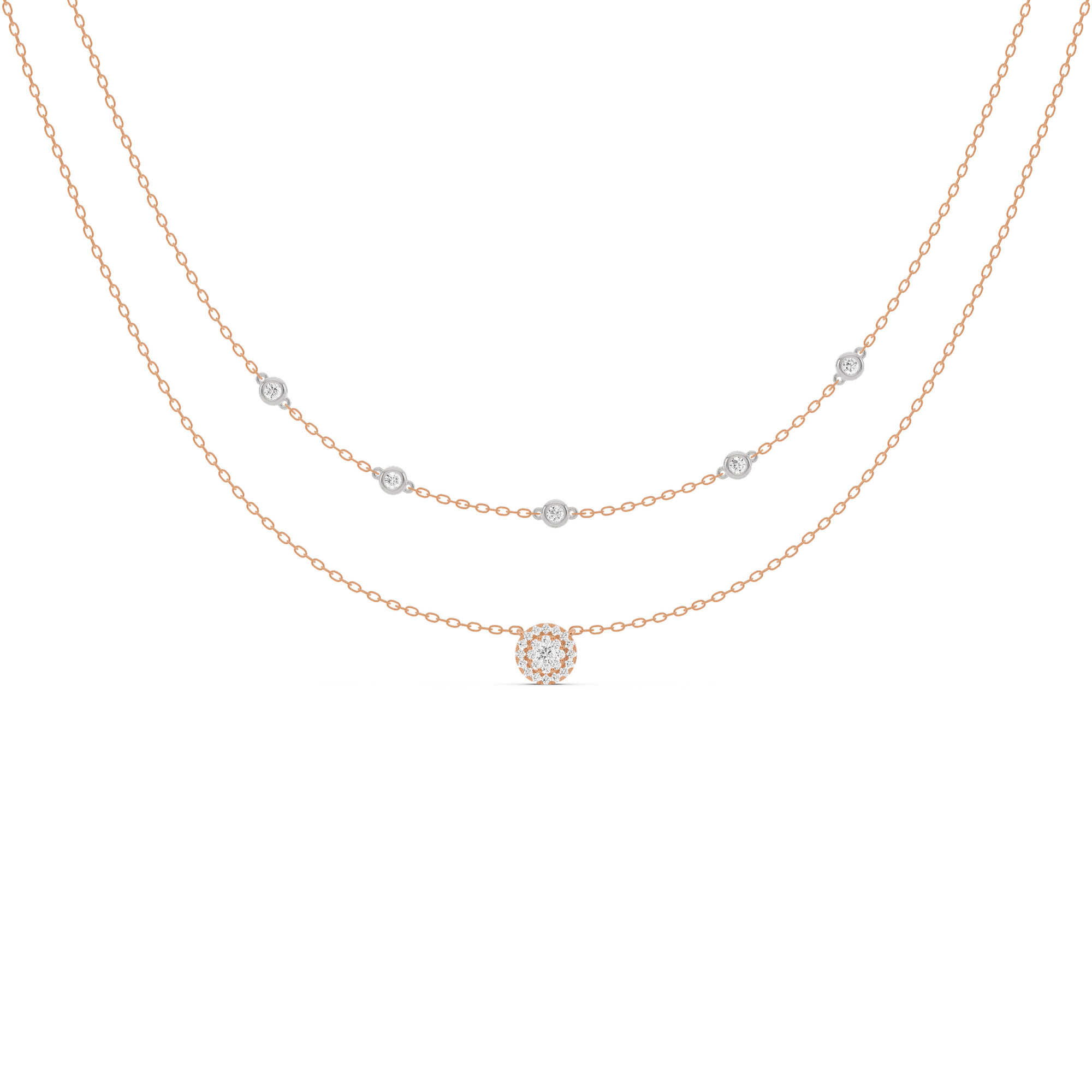 Deck Up Dual Layer Round Necklace