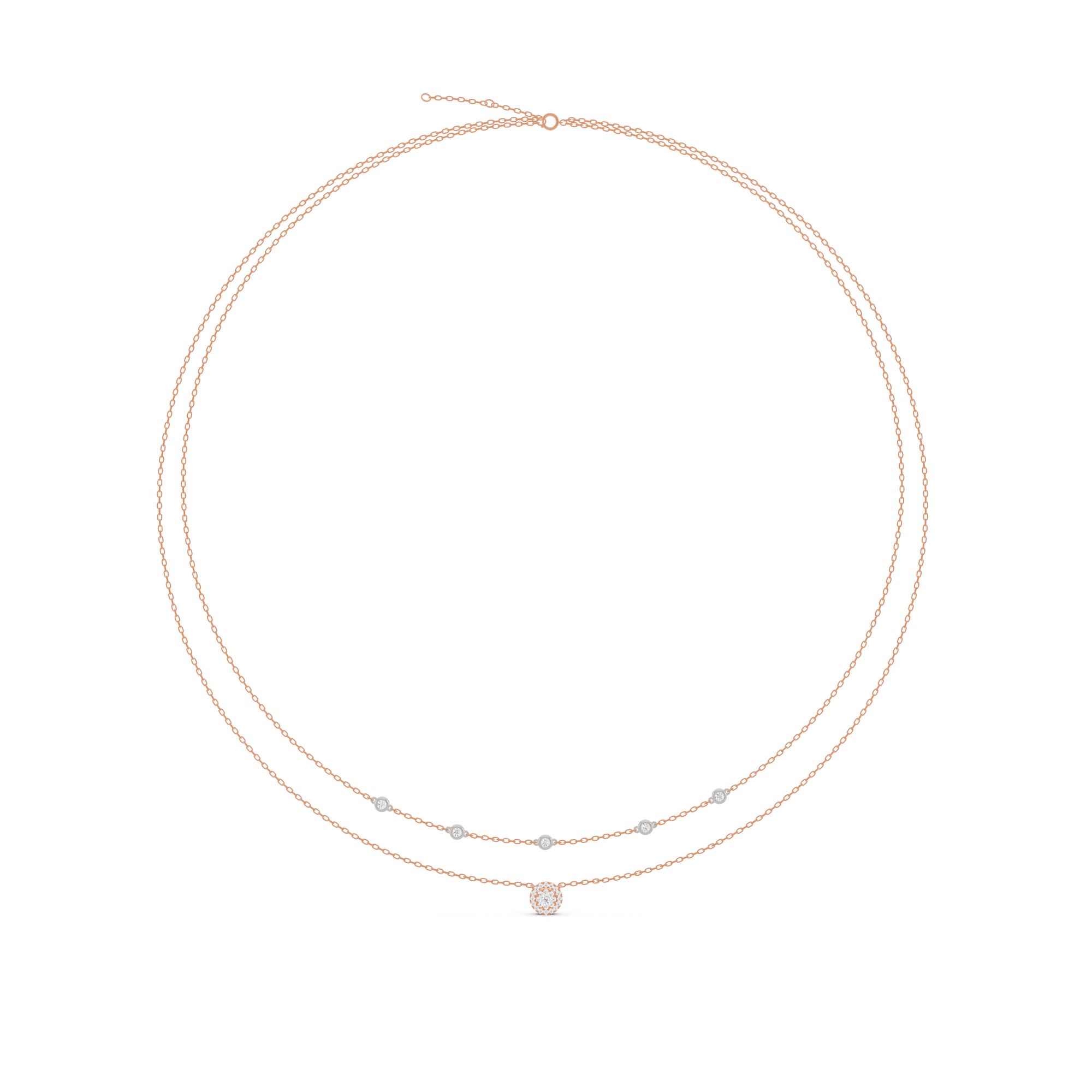 Deck Up Dual Layer Round Necklace