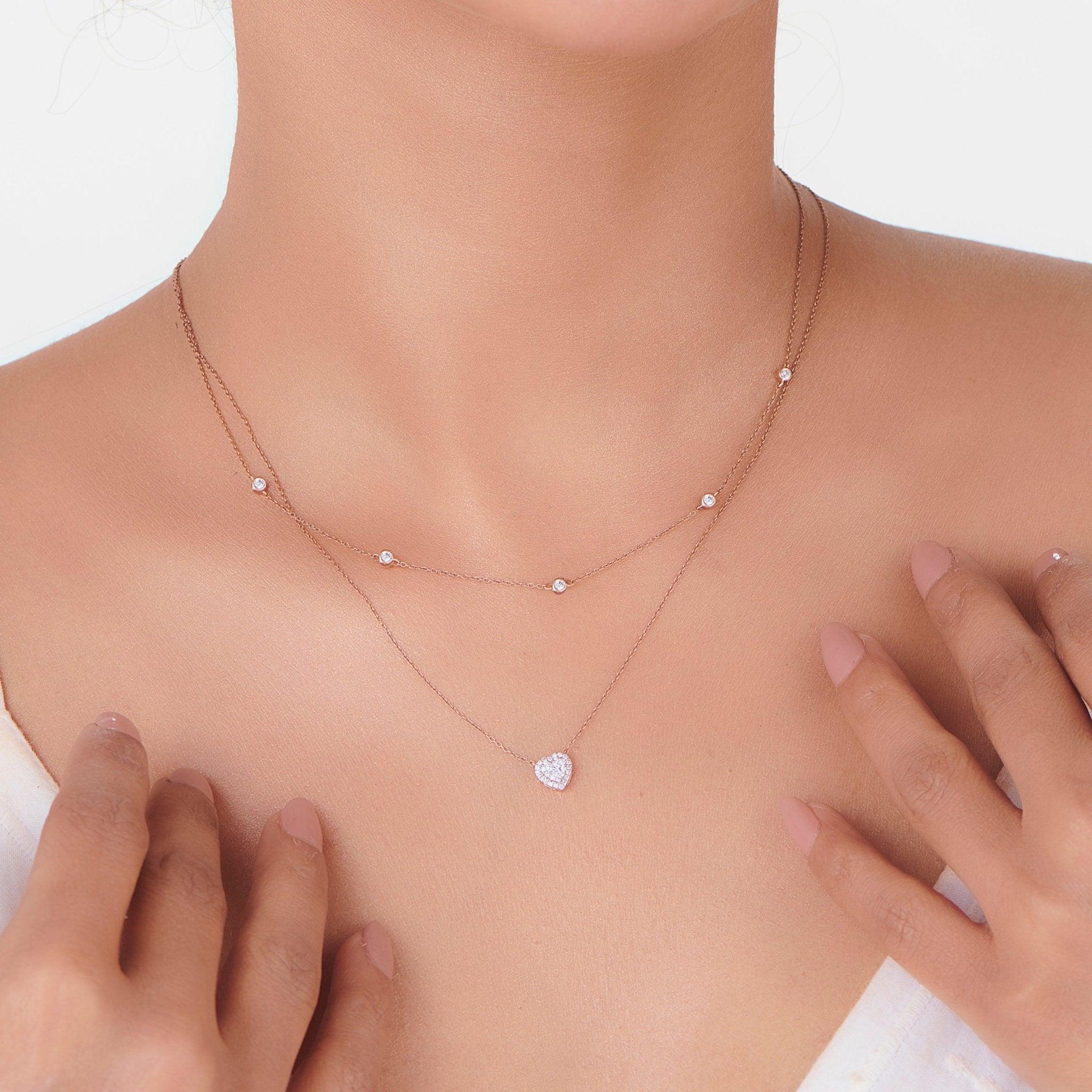 Deck Up Dual Layer Heart Necklace