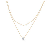 Deck Up Dual Layer Heart Necklace - Zen Diamond India