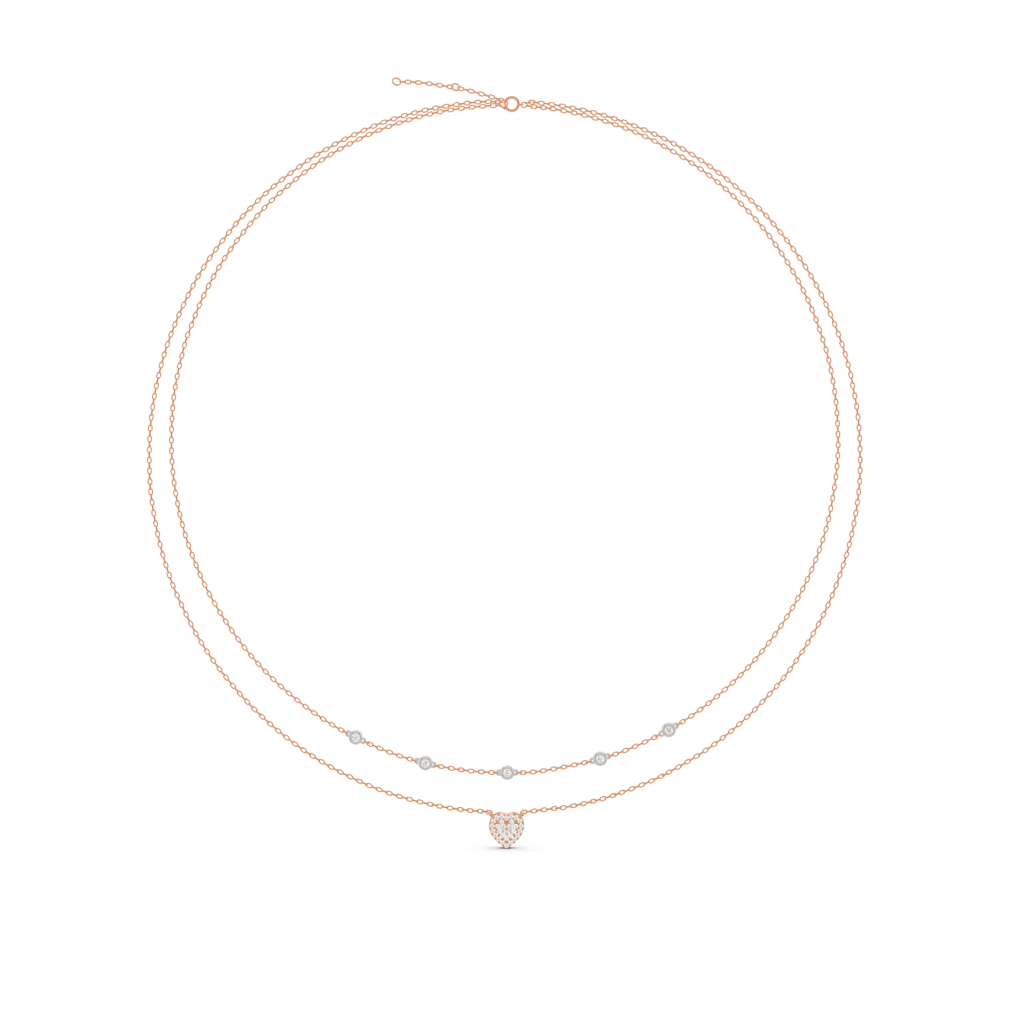 Deck Up Dual Layer Heart Necklace