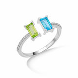 Color Pop Emerald Cut Duo Ring