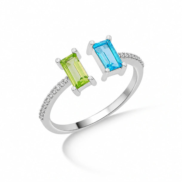 Color Pop Emerald Cut Duo Ring