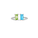 Color Pop Emerald Cut Duo Ring