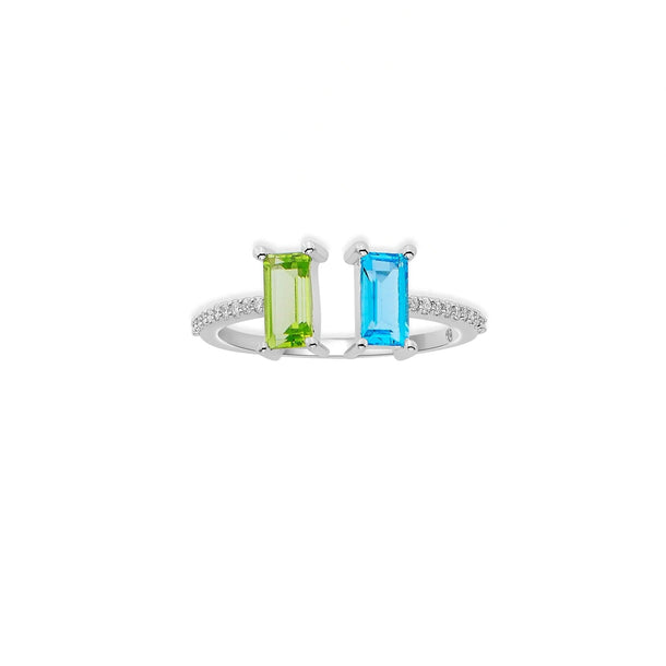Color Pop Emerald Cut Duo Ring