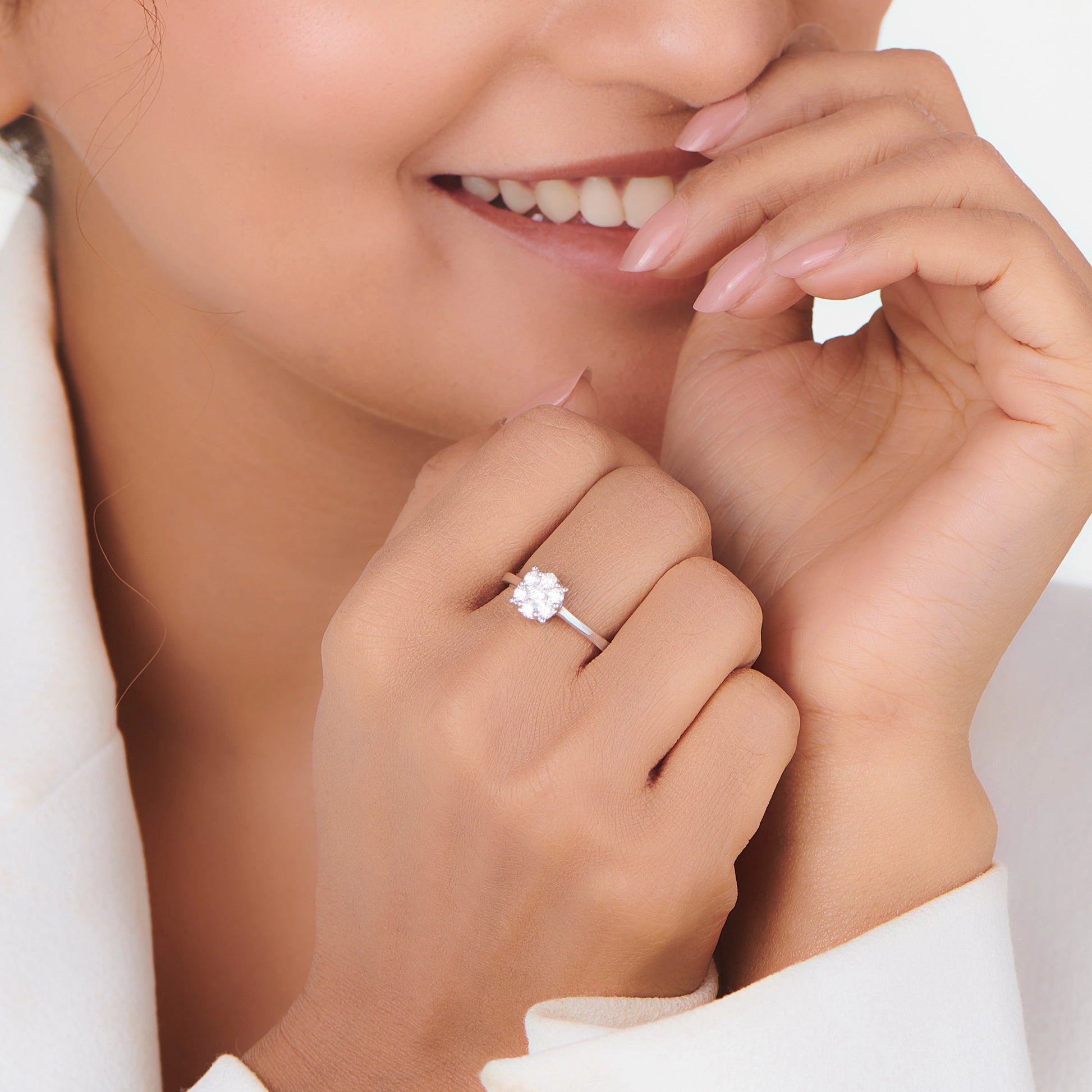 Frosted Bloom Radiance Ring - Zen Diamond India