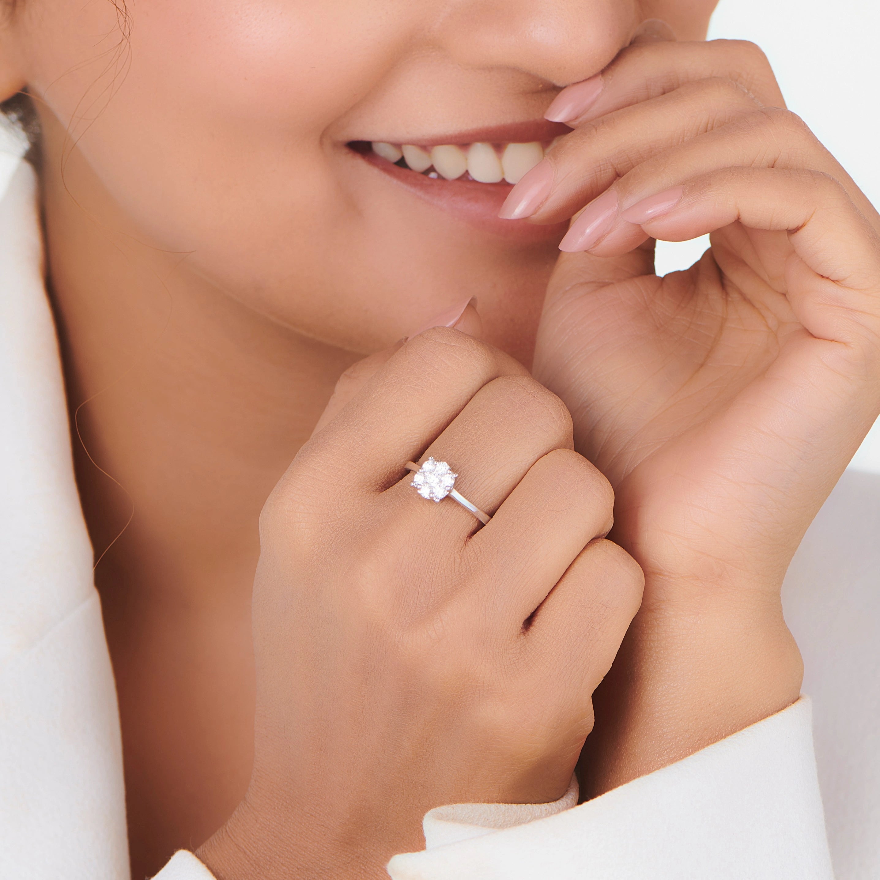 Frosted Bloom Radiance Ring - Zen Diamond India