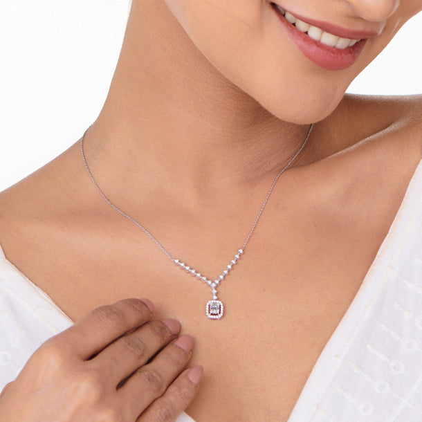 Classic Radiant Symphony Necklace - Zen Diamond India